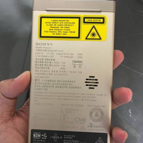 Sony MP-CL1a Mobile Projector 投影器 九成新，新淨靚仔，功能正常 不跟充電線，...