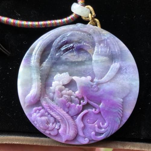 Sugilite 舒俱徠 雙面 圓牌 鳳凰