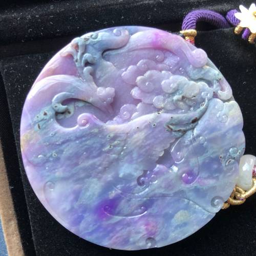 Sugilite 舒俱徠 雙面 圓牌 鳳凰