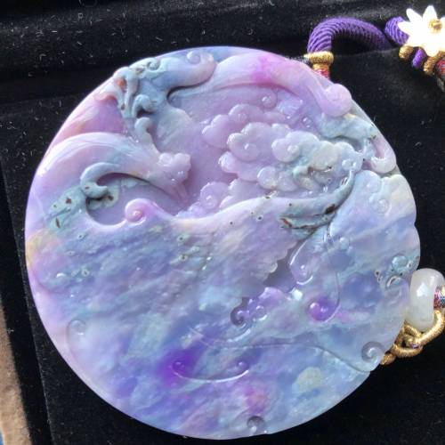 Sugilite 舒俱徠 雙面 圓牌 鳳凰