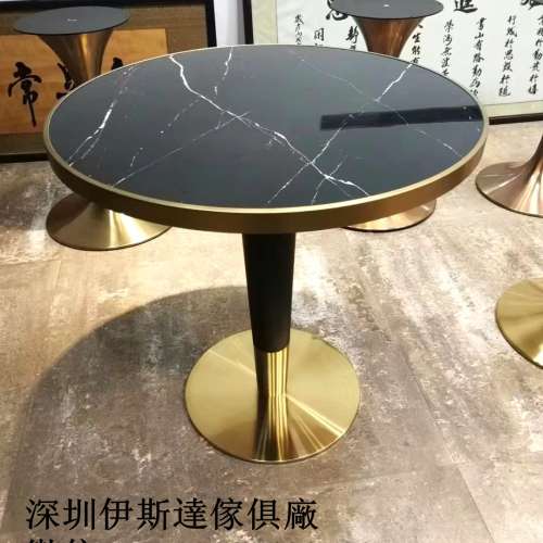 黑白根桌子，人造石餐枱，酒吧用枱，圓形桌子，膠板餐桌，訂製餐枱尺寸，不鏽鋼包邊...