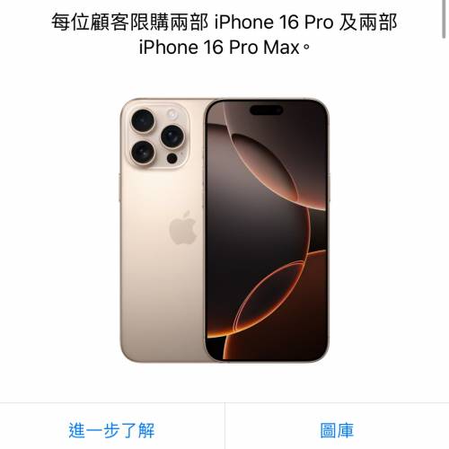 全新台機 IPhone 16 promax 256gb 沙漠金色