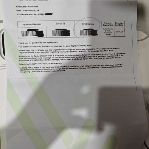 99%極新無花 香港行價 藍色 45mm Apple Watch S9 GPS 有AppleCare+ 全套有盒有單有保...