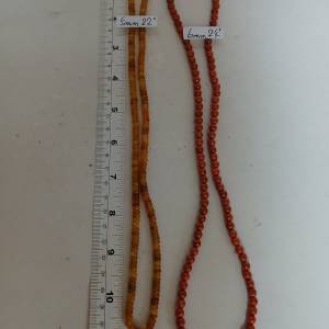 一手兩條黃/紅翡翠珠串，5/6mm 约22/24寸，可改穿三條多手串,兩條共售500元，單一...