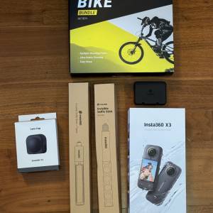 Insta 360 X3 + bike bundle + selfie stick + selfie stick / tripod + extra batter