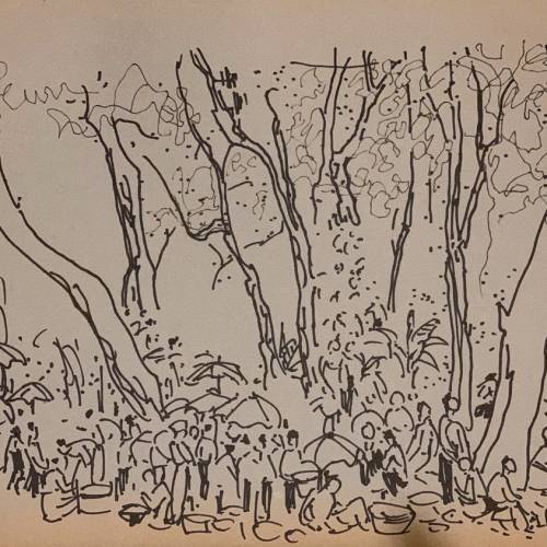 吳冠中《钢笔速写》九幅 （13x16英寸）