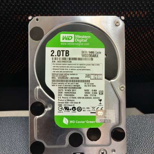 WD20EAR2.0TB硬碟