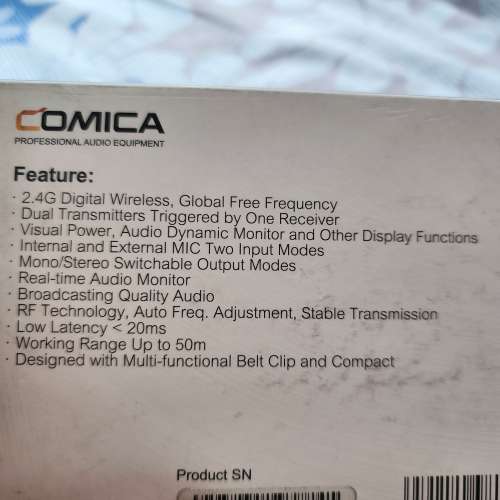 Comica BoomX-D 無線米克風系統 D2 (雙無線咪)