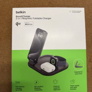 Belkin BoostCharger 3 in 1 magnetic Foldable Charger qi2 MagSafe iPhone 16 pro