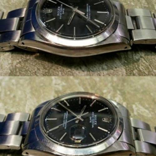 100%真品.70年代初古董.原裝黑面.條子MARKER.配7835三格扁帶.
ROLEX-1500 OYSTER P...