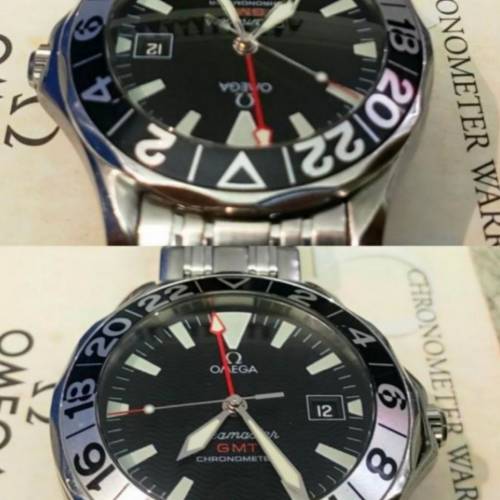 真品.少有出售.罕見香港行貨FULL SET大全套.GMT两地時間.已抹好油頂級狀態
OMEGA S...