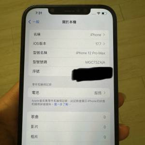 I phone 12 pro Max 256GB 藍色