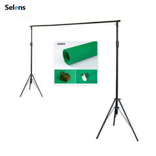 SELENS 3m(W) X 2.4mm(H) Background Support Stand With 2m(W) X 3m(H) Backdrop Set