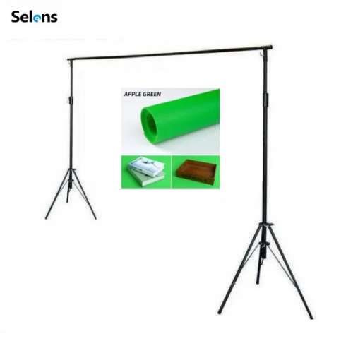 SELENS 3m(W) X 2.4mm(H) Background Support Stand With 2m(W) X 3m(H) Backdrop Set