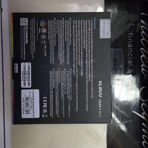 100% 全新 KLEVV CRAS V RGB DDR5 48GB (2x24GB) 6000MHz CL30 SK Hynix XMP/Expo