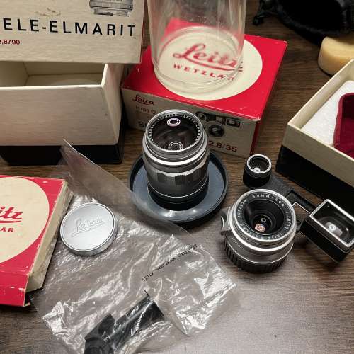 Leica tele elmarit 90 2.8  肥九 silver chrome & 12575N