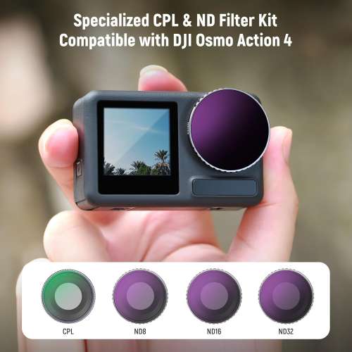 Neewer 4-Filter Set ND8, ND16, ND32, and Polarizer Filter For DJI Osmo Action 5