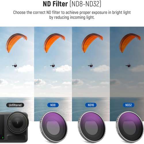 Neewer 4-Filter Set ND8, ND16, ND32, and Polarizer Filter For DJI Osmo Action 5