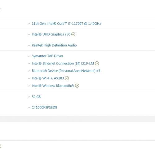95% New HP 800 G8 Mini PC-Intel i7 11700T, 32G  Ram , 1TB NVMe 4x4 , WiFi / BT .