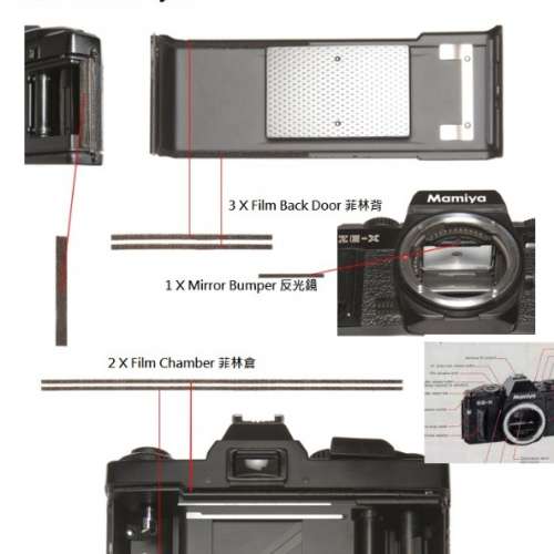 Mamiya ZE-X Light Seal Replacement Service 更換海綿 (防漏光)