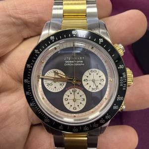 97-98% New Steinhart Two Tone Ocean one vintage chronograph Watch