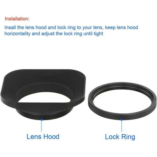 58mm Square Metal Screw-in Mount Lens Hood For Nikon AF-S NIKKOR 50mm f/1.8G