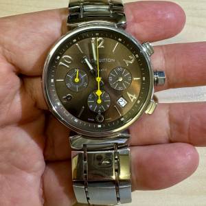 Louis Vuitton TAMBOUR 路易威登 Q1121 Chronograph 原裝計時鋼錶(41mm)、LV自動計...