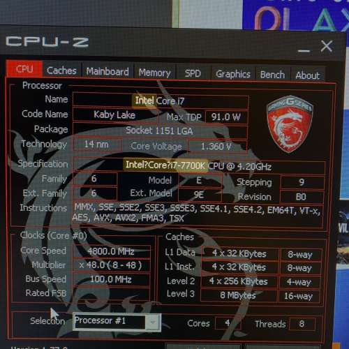 Intel i7-10700k + z270 MSI Gaming Carbon