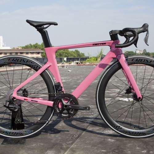 2023 新款 TWITTER R12 PRO 電變26速碟剎碳纖維公路車 送水架前後蛙燈