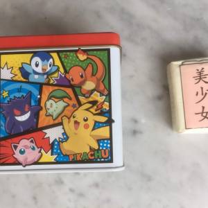 $20 竉物小精靈 Pokemon 寶可夢 比卡超 Pikachu 彩色漫畫 正方形 金屬盒