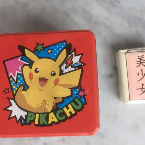$20 竉物小精靈 Pokemon 寶可夢 比卡超 Pikachu 彩色漫畫 正方形 金屬盒