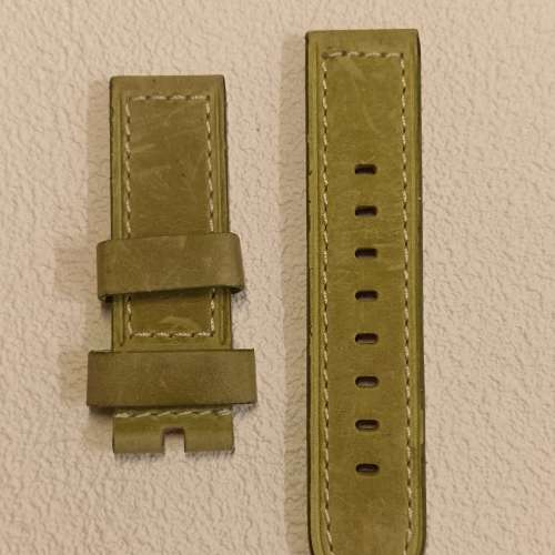 ⌚議價請移玉步#no bargain 草綠色皮錶帶Green Leather Strap ⚡22mm+22mm