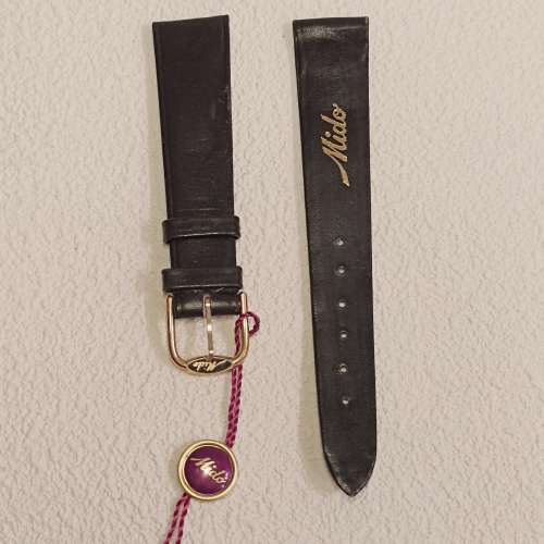 ⌚#議價請移玉步#Mido美度 黑色腕錶錶帶 Leather Strap ⚡18mm