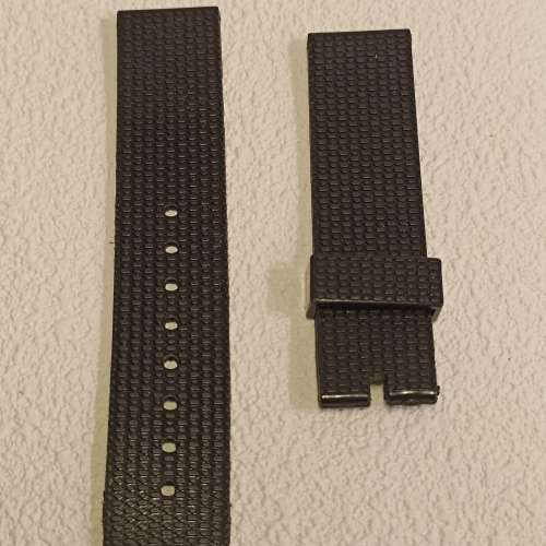 ⌚議價請移玉步#no bargain 黑色壓紋膠錶帶 Rubber Strap20mm「超強柔軟」