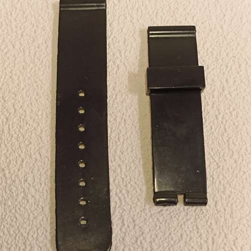 ⌚議價請移玉步#no bargain 黑色壓紋膠錶帶 Rubber Strap20mm「超強柔軟」