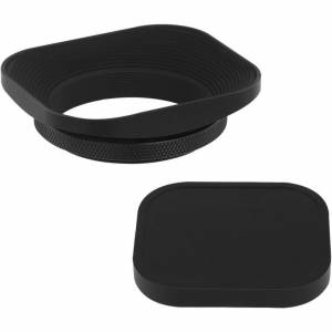 Haoge LH-E2T 49mm Square Metal Screw-in Lens Hood with Cap - Canon EF 50mm f/1.8