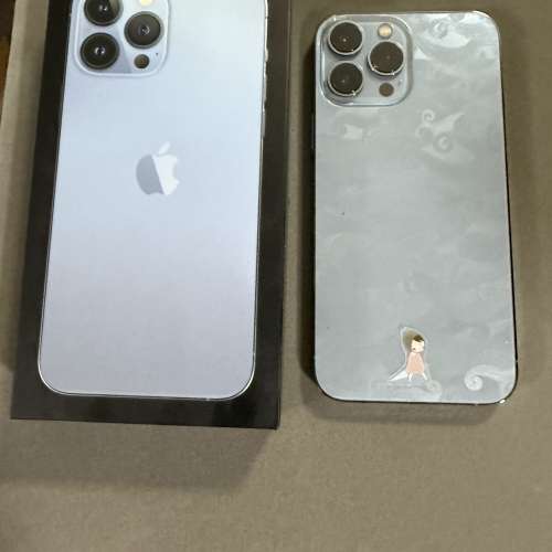 80% new iPhone 13 Pro Max 1TB 藍色 香港行貨 電池效能80% 機背鏡頭右上角有崩，機...