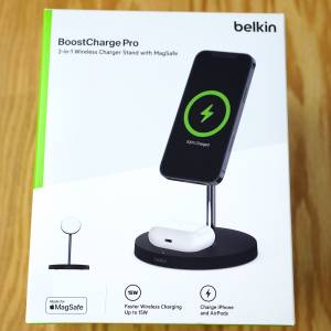 Belkin BOOST↑CHARGE PRO MagSafe 二合一15W 快速無線充電座