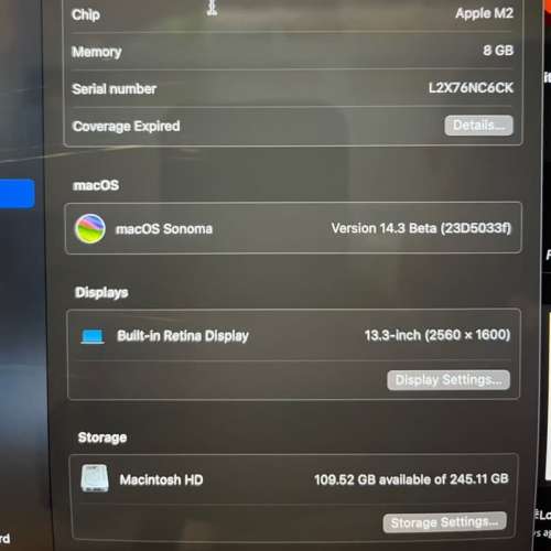 Macbook pro m2 13 8gb+256gb