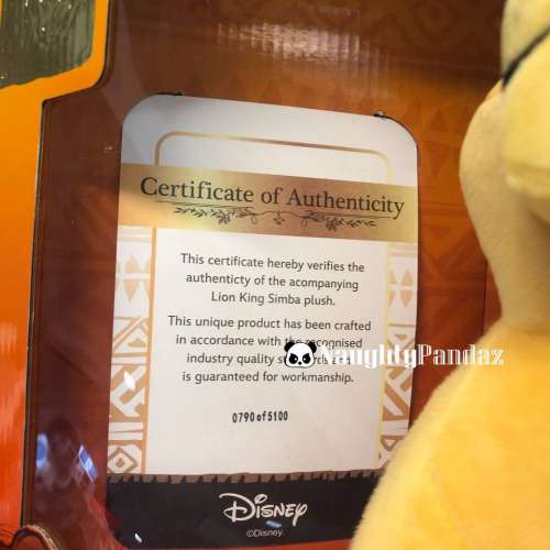 🇦🇺  澳洲代購 🛩  空運到港 限量版 Disney Lion King 獅子王 Simba 森巴 有證書