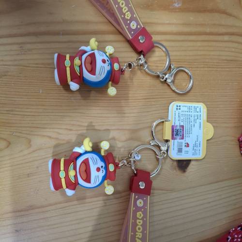 發財，財神多啦a夢，鎖匙扣 兩個