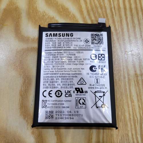 Samsung  A22 原装拆機電池一片。