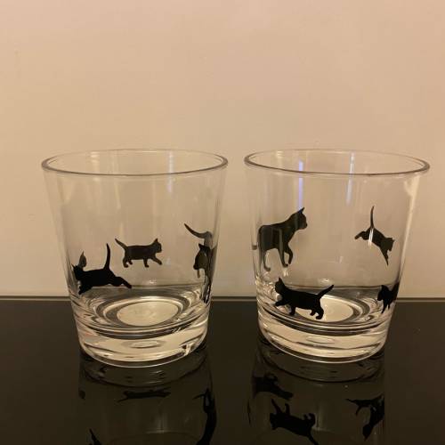 套二亞加力黑貓杯配黑貓毛氈杯墊