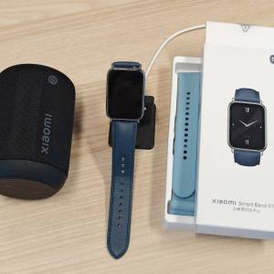 90%新 小米手環8 Pro 藍色皮帶限定款 Mi Band 8 Pro Blue Leather + 小米藍芽音箱M...