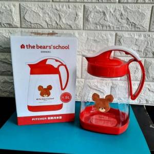 全新行貨PITCHER the bears' School 耐熱冷水壼1.5L 紅色