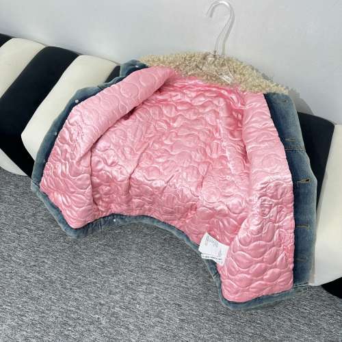 AC毛絨翻領夾棉加厚牛仔