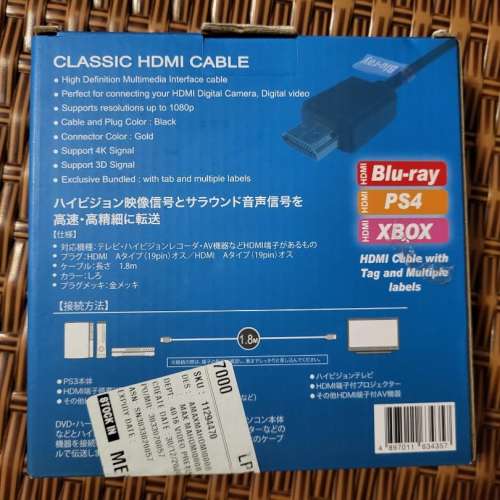 MAX HDMI high speed cable 1.8M 4K