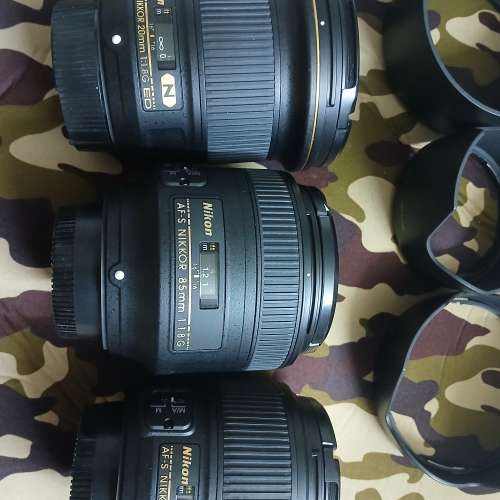 Nikon AFS 20f1.8 /35f1.8/85f1.8