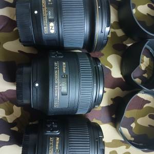 Nikon AFS 20f1.8 /35f1.8/85f1.8