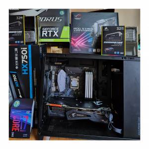 i7-8700K(從未超頻)加底板Rog StrixZ370-G配Corsair高階非一般64GB Ram有未用原裝風...